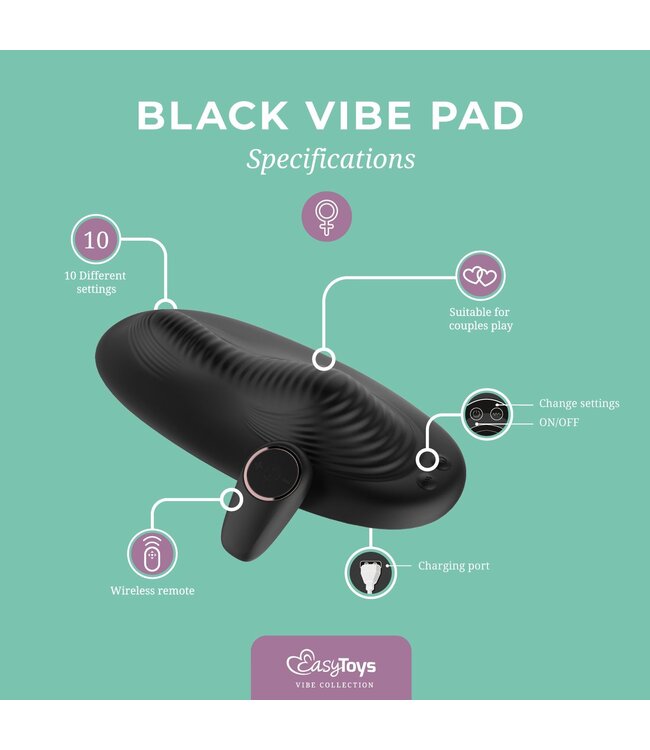 Easytoys Vibe Collection EasyToys – Vibe Pad Vibratiepad met Afstandsbediening – Zwart