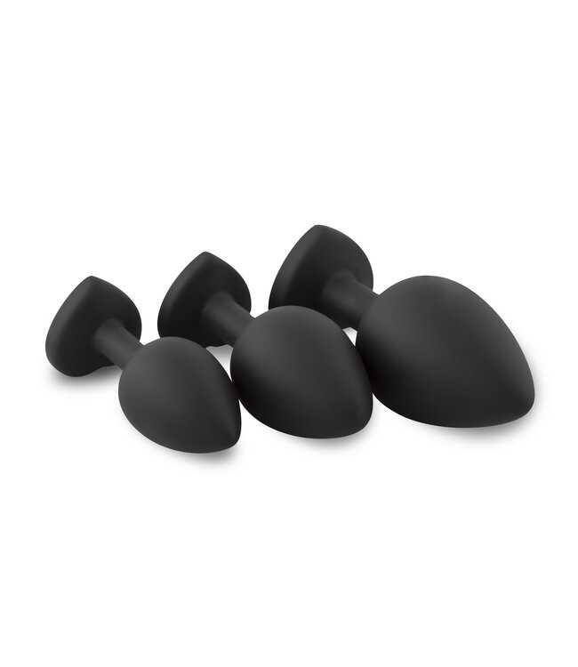 Easytoys Anal Collection Siliconen Buttplug Set Met Diamantjes - Hart