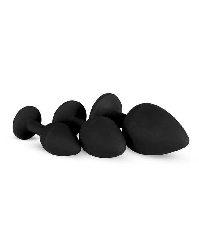 Easytoys Anal Collection Siliconen Buttplug Met Diamant - Zwart