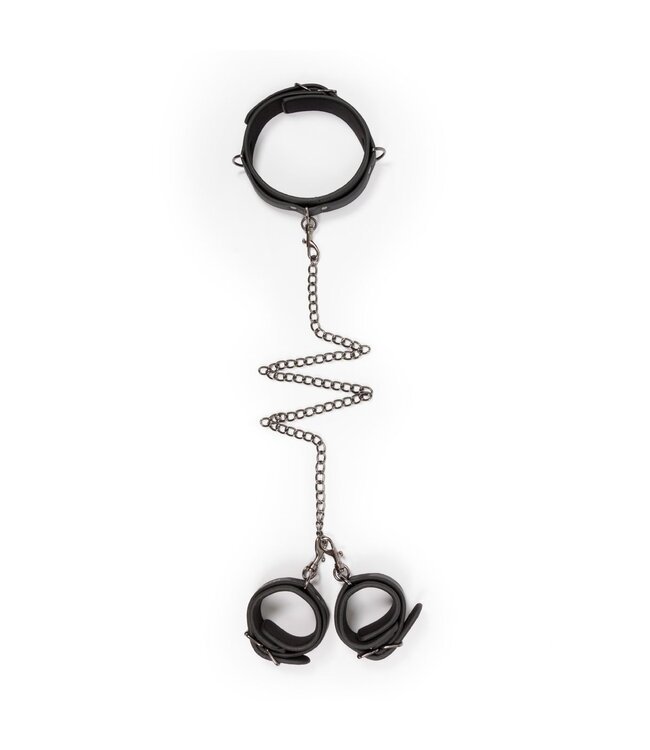 Easytoys Fetish Collection Easytoys Fetish - Kunstleren Halsband Met Handboeien - Zwart