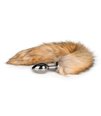 Easytoys Fetish Collection Easytoys Fetish - Medium Zilvere buttplug - Bruine vossenstaart