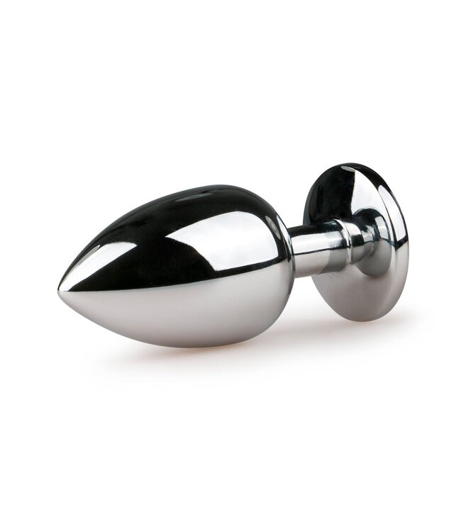 Easytoys Anal Collection Zilverkleurige metalen buttplug met transparant kristal