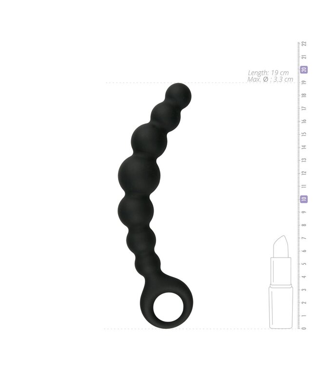 Easytoys Anal Collection Zwarte anale plug met kralen