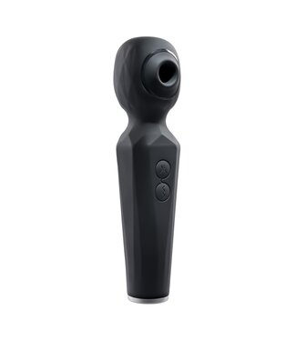 Evolved Evolved - Rainbow Sucker Wand Vibrator - Zwart