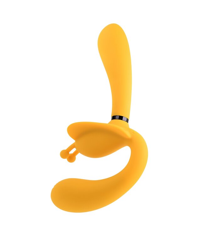 Evolved Evolved - The Monarch Strapless Strap On Vibrator - Geel