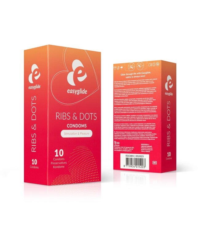EasyGlide EasyGlide - Ribs and Dots Condooms - 10 stuks