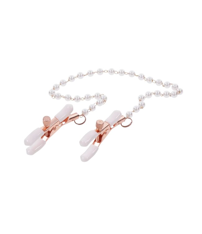 Sportsheets Sportsheets – Peaches ‘n CreaMe Pearl Nipple Clamps – Crème