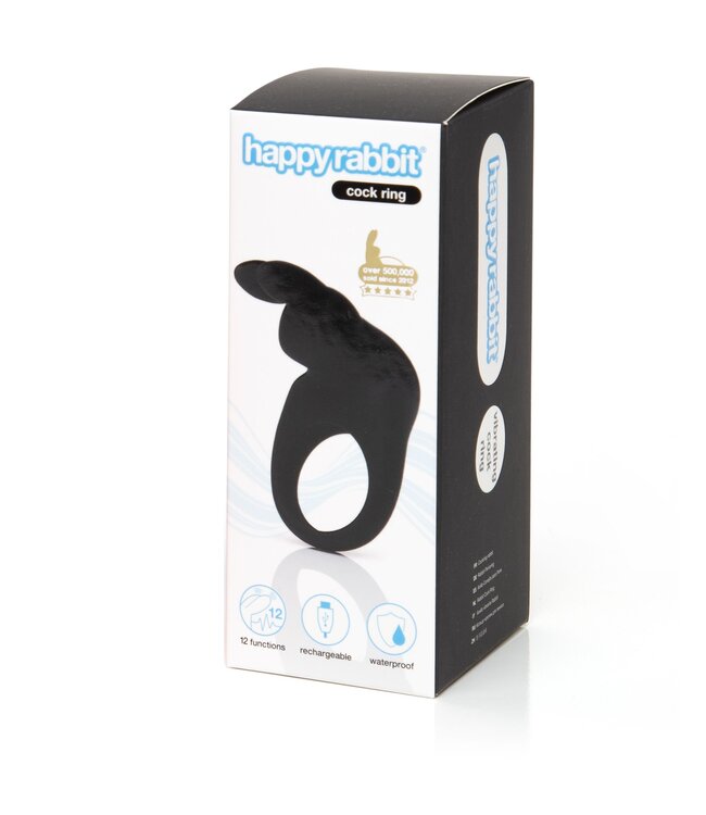 Happy Rabbit Happy Rabbit - Oplaadbare Vibrerende Rabbit Cock Ring Zwart