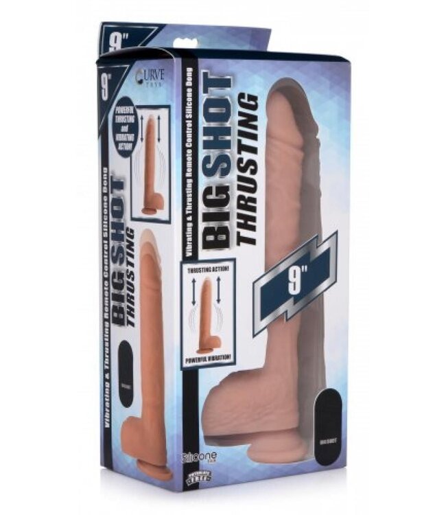 XR Brands Vibrerende & Stotende Realistische XL Dildo Met Balzak - 17.8 cm