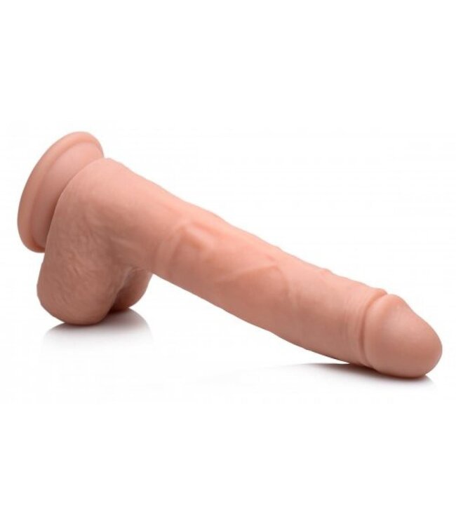 XR Brands Vibrerende & Stotende Realistische XL Dildo met Zuignap en Ballen -16.5 cm