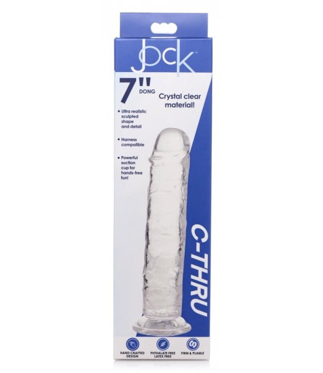 XR Brands Jock C-Thru Transparante Dildo - 20 cm.