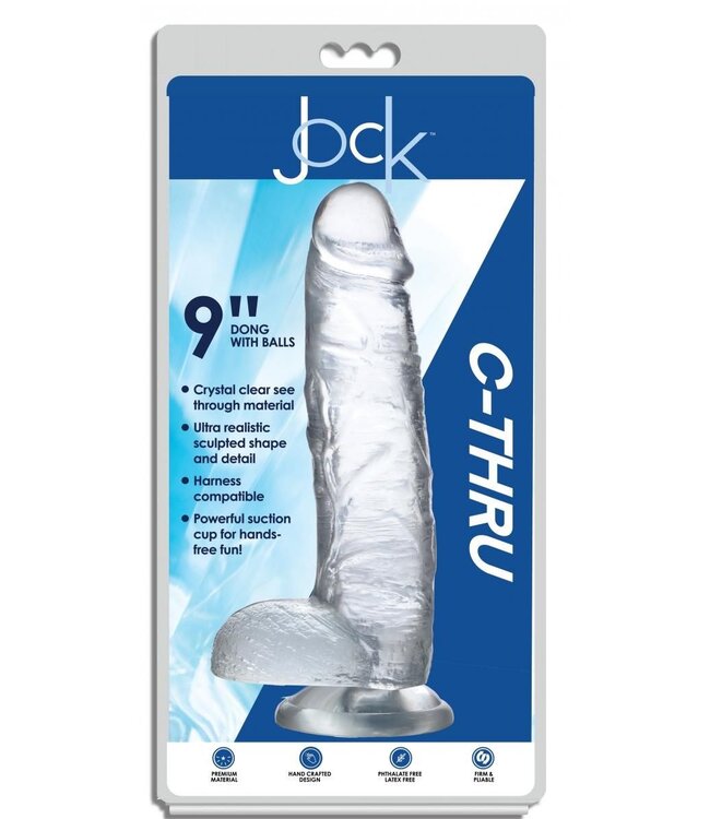 XR Brands Jock C-Thru Transparante Dildo - 27 cm.