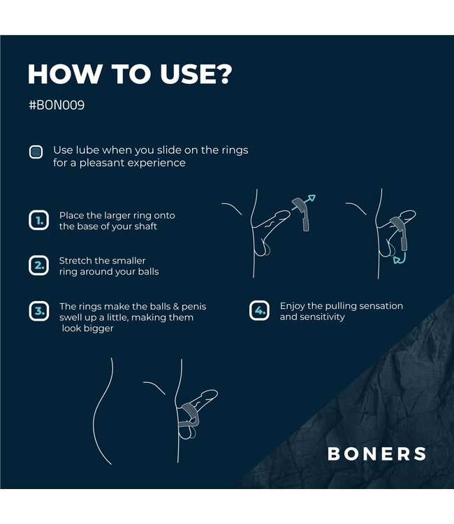 Boners Boners Cockring En Ballstretcher - Grijs