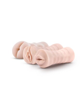 M for Men - Set Van 3 Masturbators Met Bullet Vibrator: Vagina, Anus, Mond