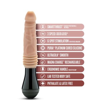 Dr Skin Dr. Skin Silicone - Dr. Knight - Stotende en Vibrerende Dildo - Beige