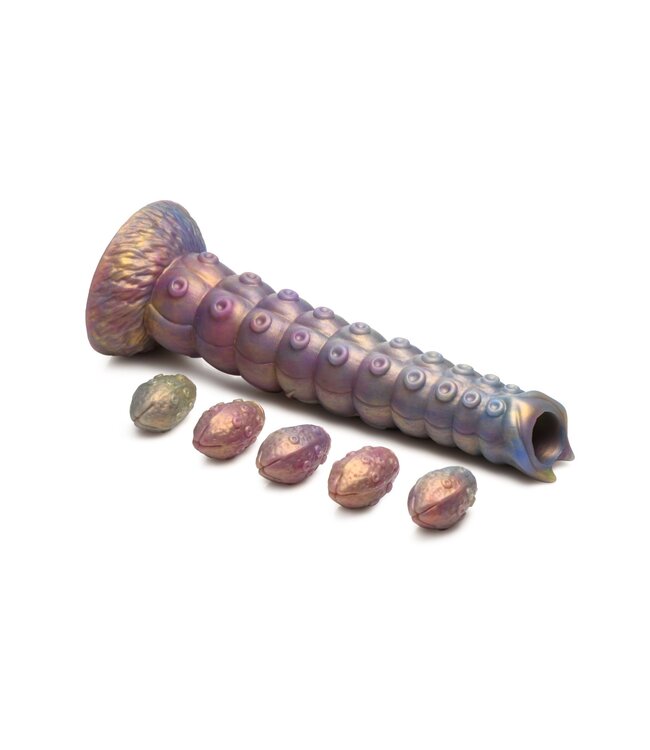 XR Brands Creature Cocks - Deep Invader Tentacle Ovipositor Siliconen Dildo met Eitje