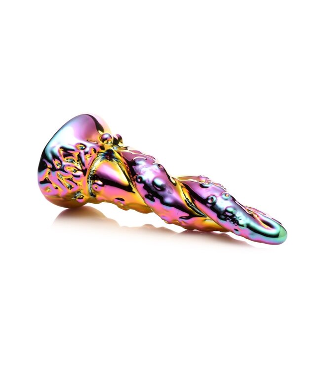XR Brands Creature Cocks - Betoverende Regenboog Glazen Dildo - Geel & Roze
