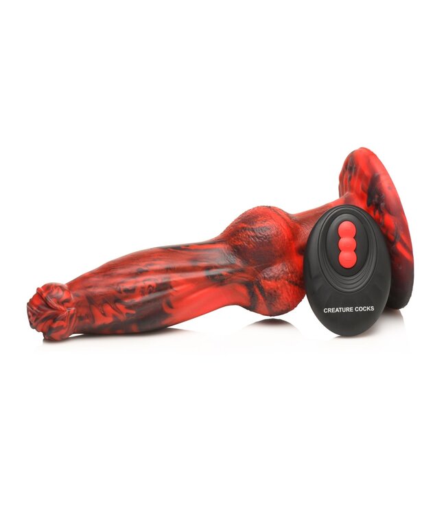 XR Brands XR Brands - Hel-Wolf Stuwende & Vibrerende Dildo met Afstandsbediening - Ro