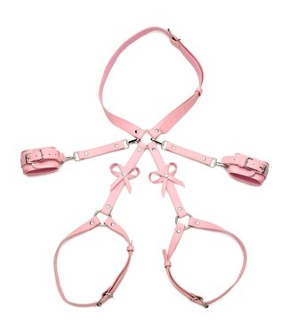 XR Brands Bondageharnas met strikken M/L - Roze