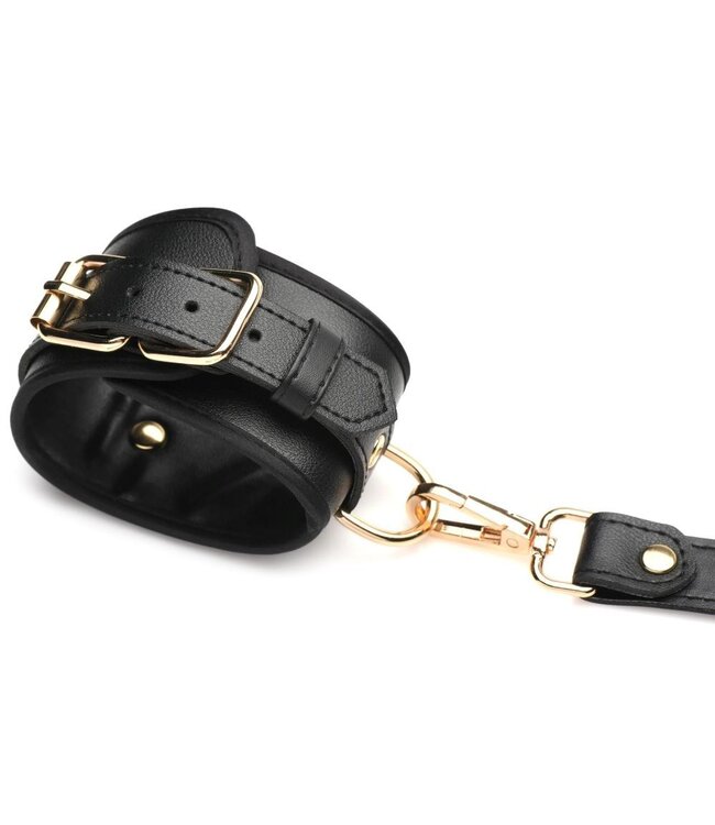 XR Brands Strict - Bondageharnas met strikken M/L - Zwart
