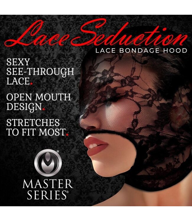 XR Brands Lace Seduction Bondage Masker - Zwart