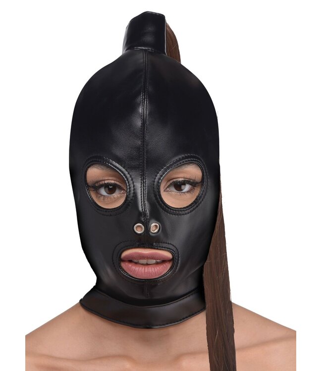XR Brands Bondage Hoofd Masker Met Paardenstaart