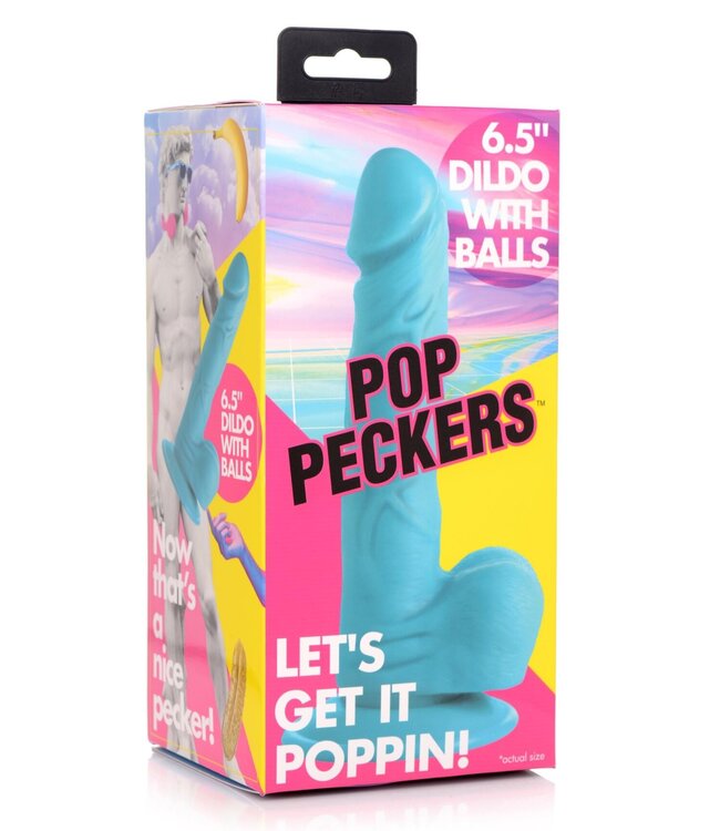 XR Brands Poppin Dildo 16,5 cm - Blauw