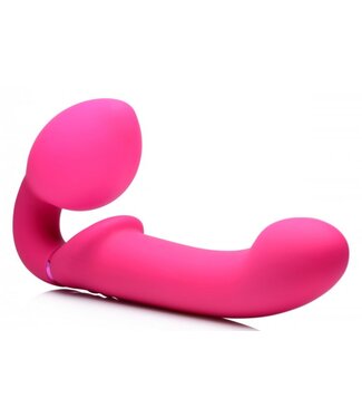XR Brands G-Pulse Vibrerende Strapless Strap-On Vibrator Met Afstandsbediening - Roze