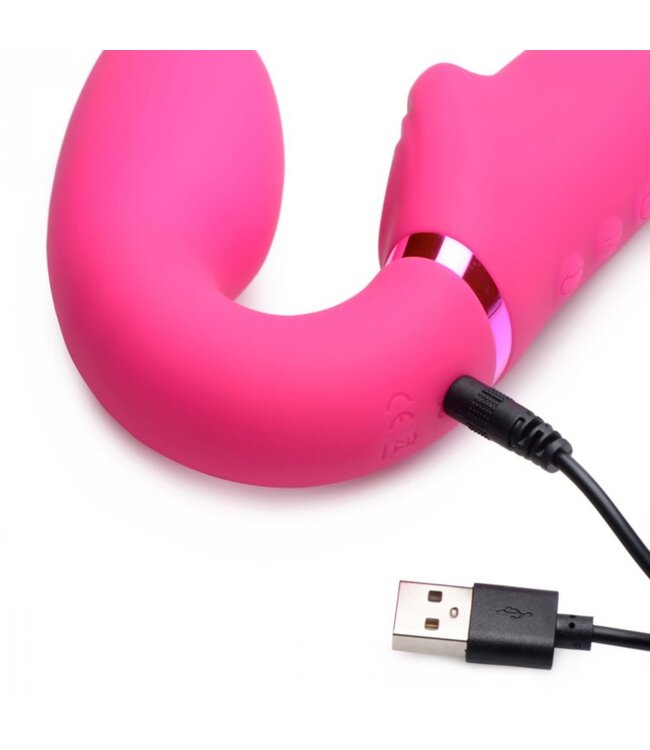 XR Brands G-Pulse Vibrerende Strapless Strap-On Vibrator Met Afstandsbediening - Roze