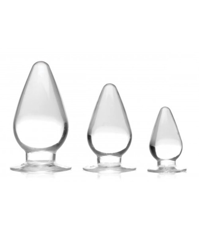 XR Brands Master Series - Triple Cones Anaalplug Set van 3 - Transparant