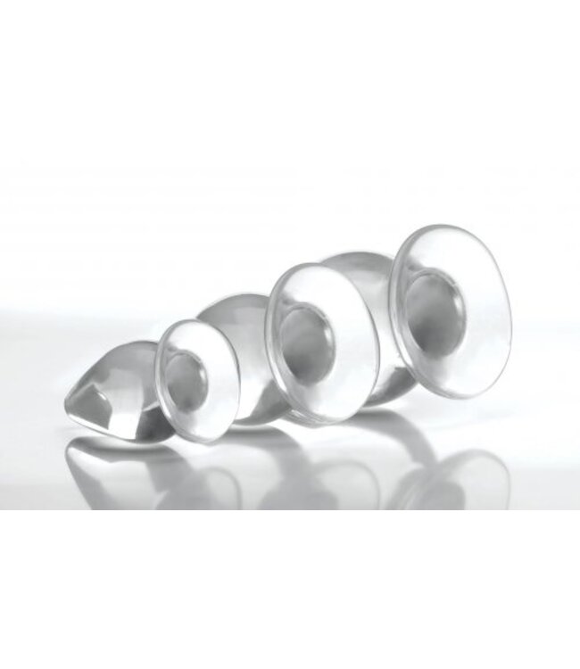 XR Brands Master Series - Triple Cones Anaalplug Set van 3 - Transparant