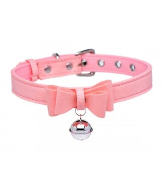 XR Brands Golden Kitty Collar Met Kattenbelletje - Roze/Zilver