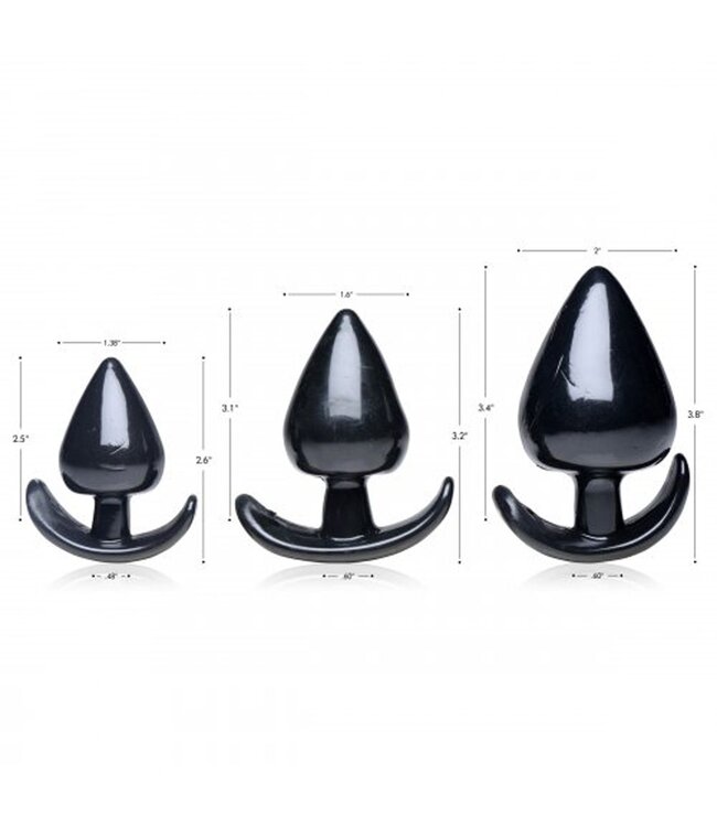 XR Brands Triple Spades Driedelige Buttplug Set