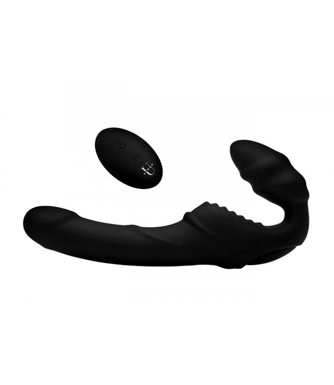 XR Brands Pro Rider Strapless Strap-on Vibrator - Zwart
