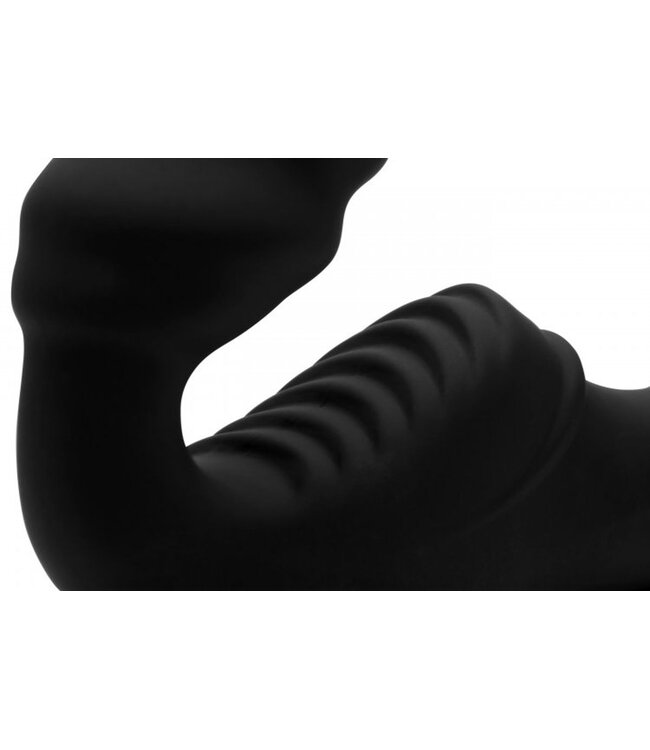 XR Brands Pro Rider Strapless Strap-on Vibrator - Zwart