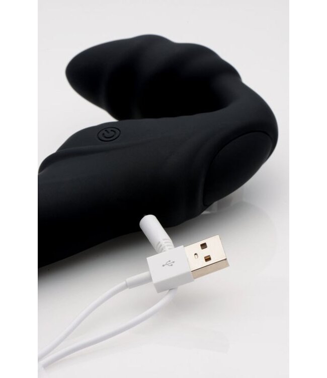 XR Brands Pro Rider Strapless Strap-on Vibrator - Zwart