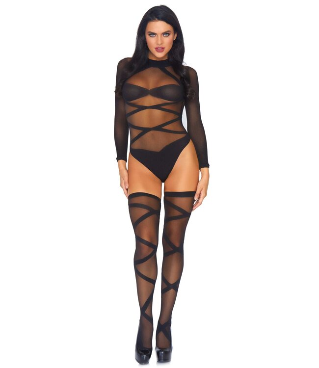 Leg Avenue Truth Or Dare Body & Kousen Set - Zwart