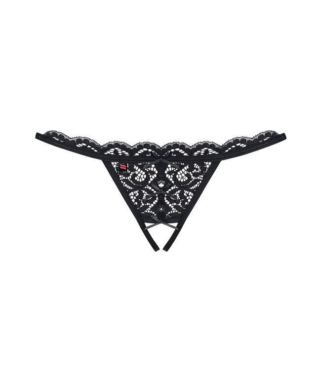Obsessive Obsessive - Kanten String met Open Kruisje