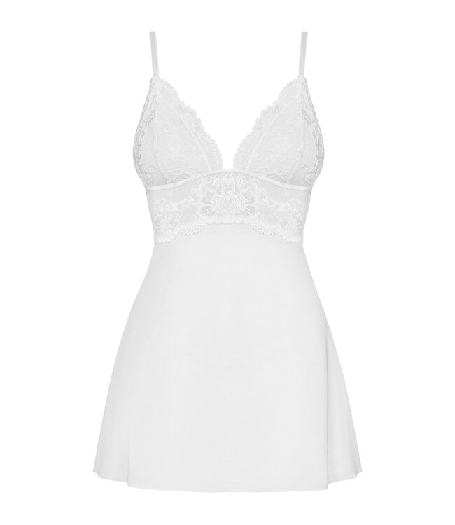 Obsessive Obsessive - Babydoll Setje Met Kant - Wit