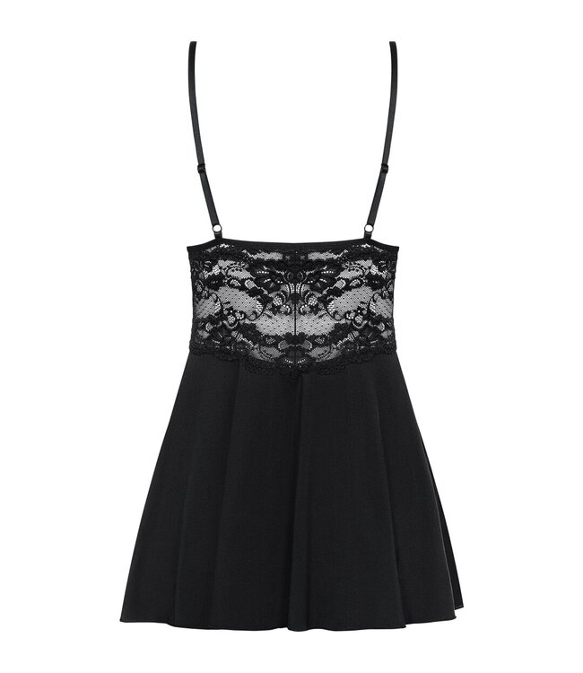 Obsessive Obsessive - Babydoll Setje Met Kant - Zwart