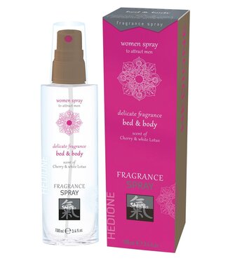 Shiatsu Feromonen Bed & Body Spray Voor Vrouwen - Kers & Witte Lotus