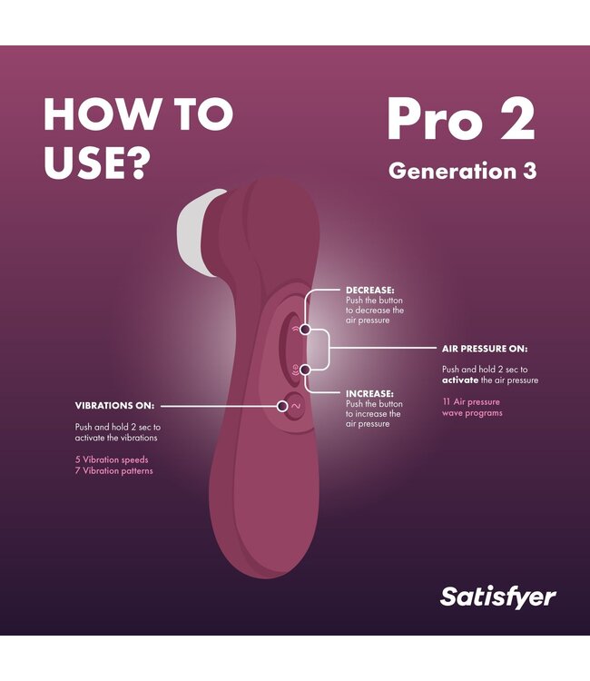 Satisfyer Satisfyer Pro 2 Generation 3 - Wijnrood
