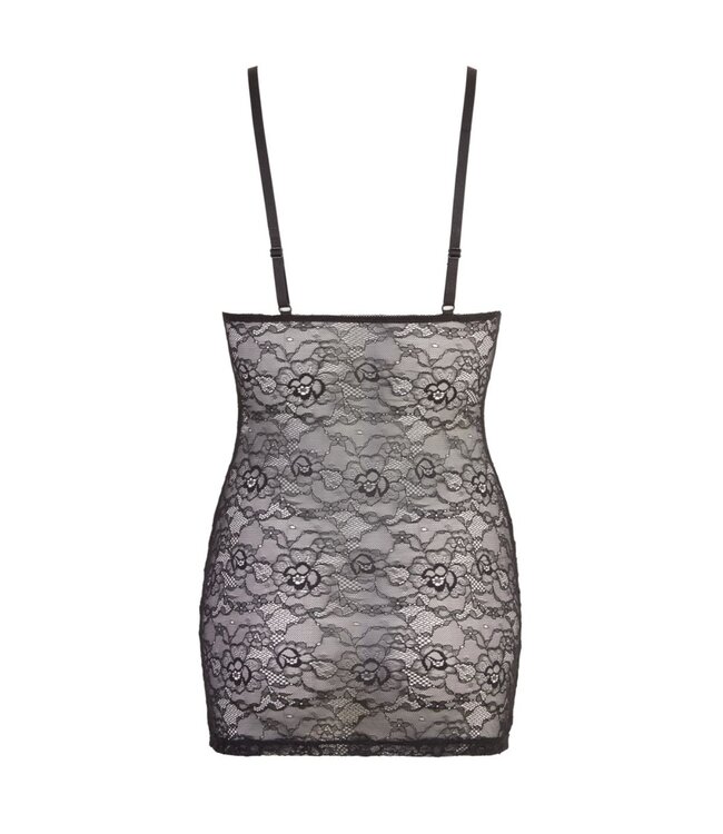 Cottelli Collection Cottelli Collection - Kanten Mini Jurk Met Rits