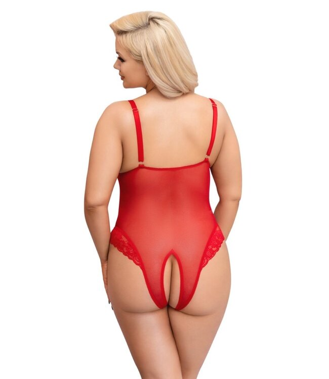 Cottelli Collection Body Met Open Kruisje - Rood