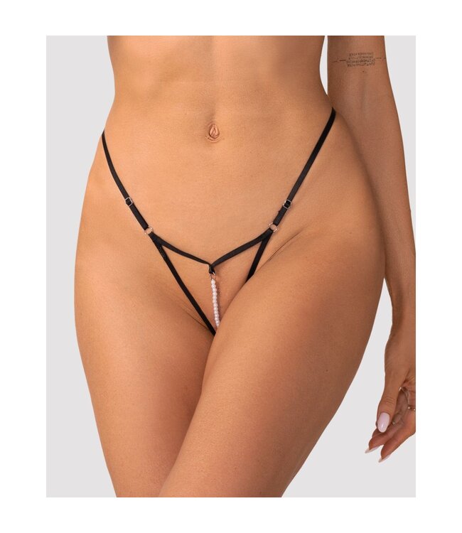 Obsessive Obsessive - Isseme String Open Kruis - Zwart
