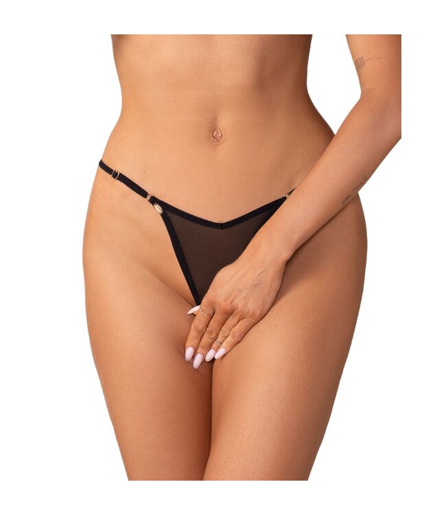 Obsessive Obsessive - Oxaria Open Kruis String - Zwart