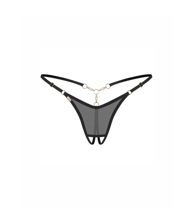 Obsessive Obsessive - Oxaria Open Kruis String - Zwart