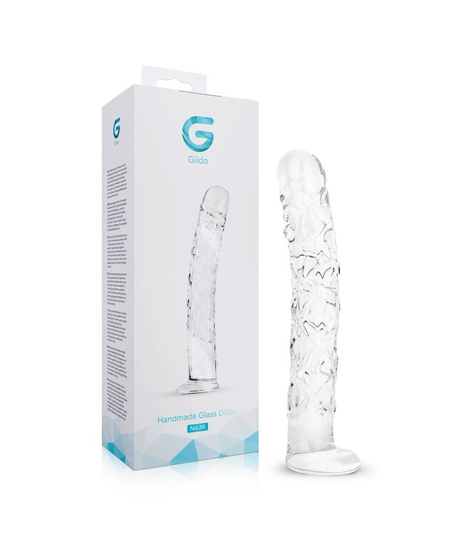 Gildo Gildo - No. 34 Getextureerde Glazen Dildo - 19 cm