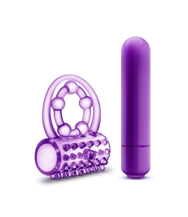 Blush Blush - Play With Me The Player Vibrerende Dubbele Cockring met Ball Strap