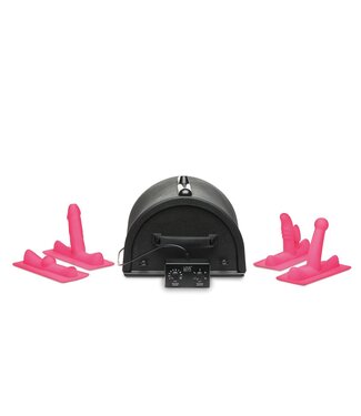 XR Brands LOVE BOTZ - 50X Saddle Pro Sex Machine met 4 Opzetstukken - Zwart